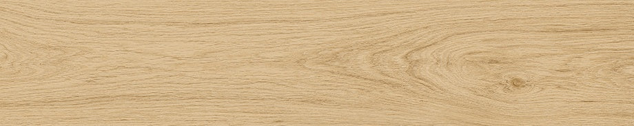 Smooth matte porcelain tile with warm vanilla oak grain, subtle knots, and refined weavy veins for serene, elegant interiors.