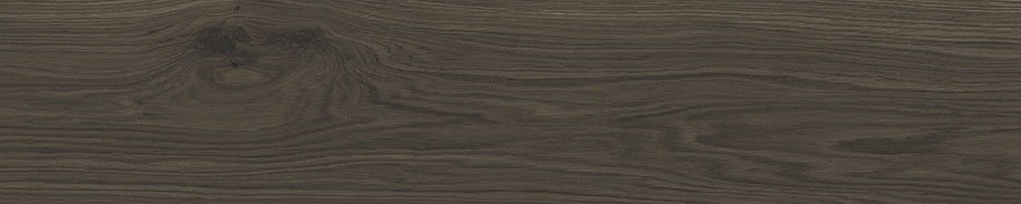 Sleek matte porcelain tile with warm oak grain, delicate knots, and a smooth, tactile surface in a tranquil moka hue.
