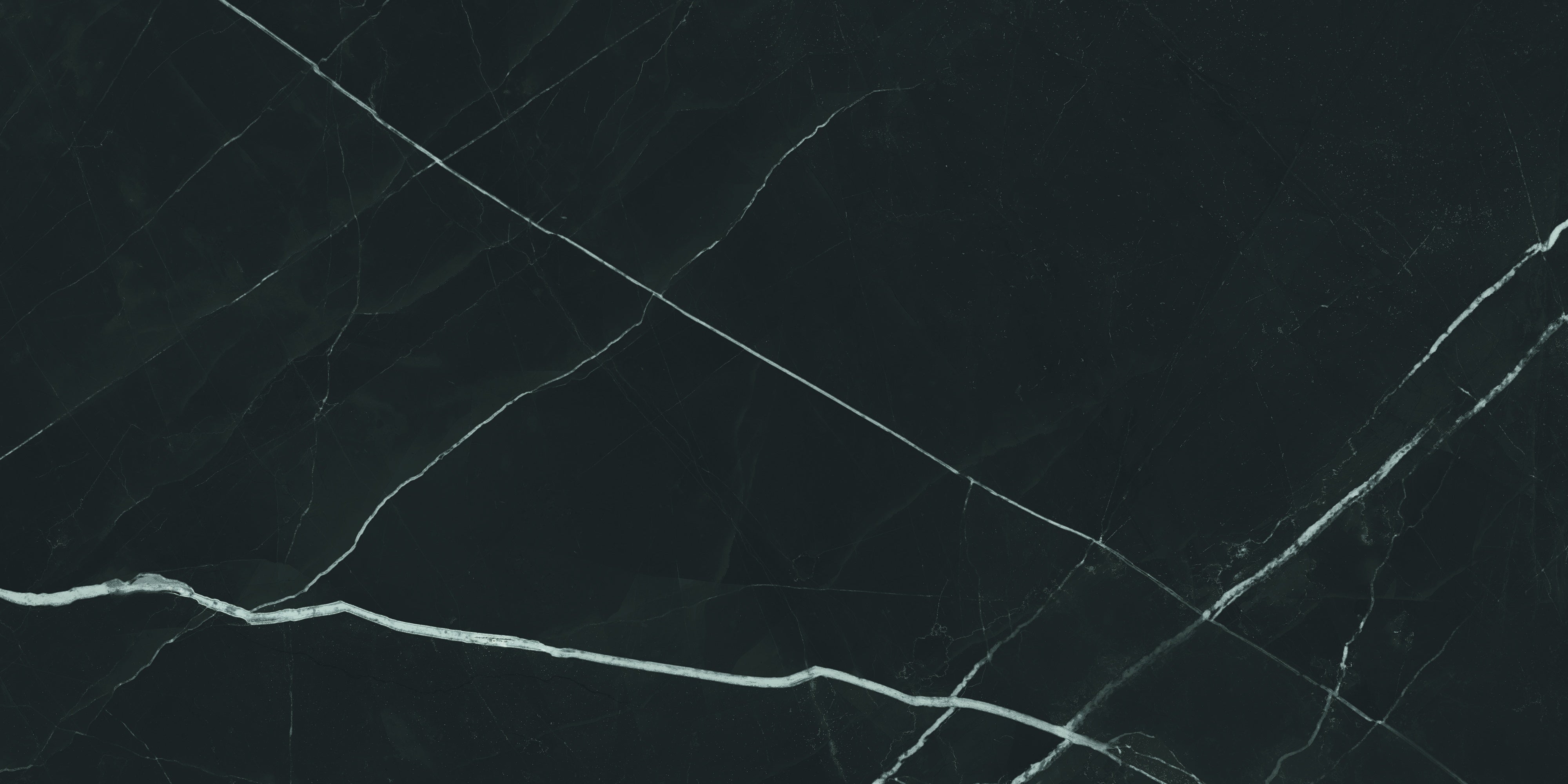 Matte black porcelain tile with Calacatta marble veins, exuding timeless sophistication for modern luxury interiors.