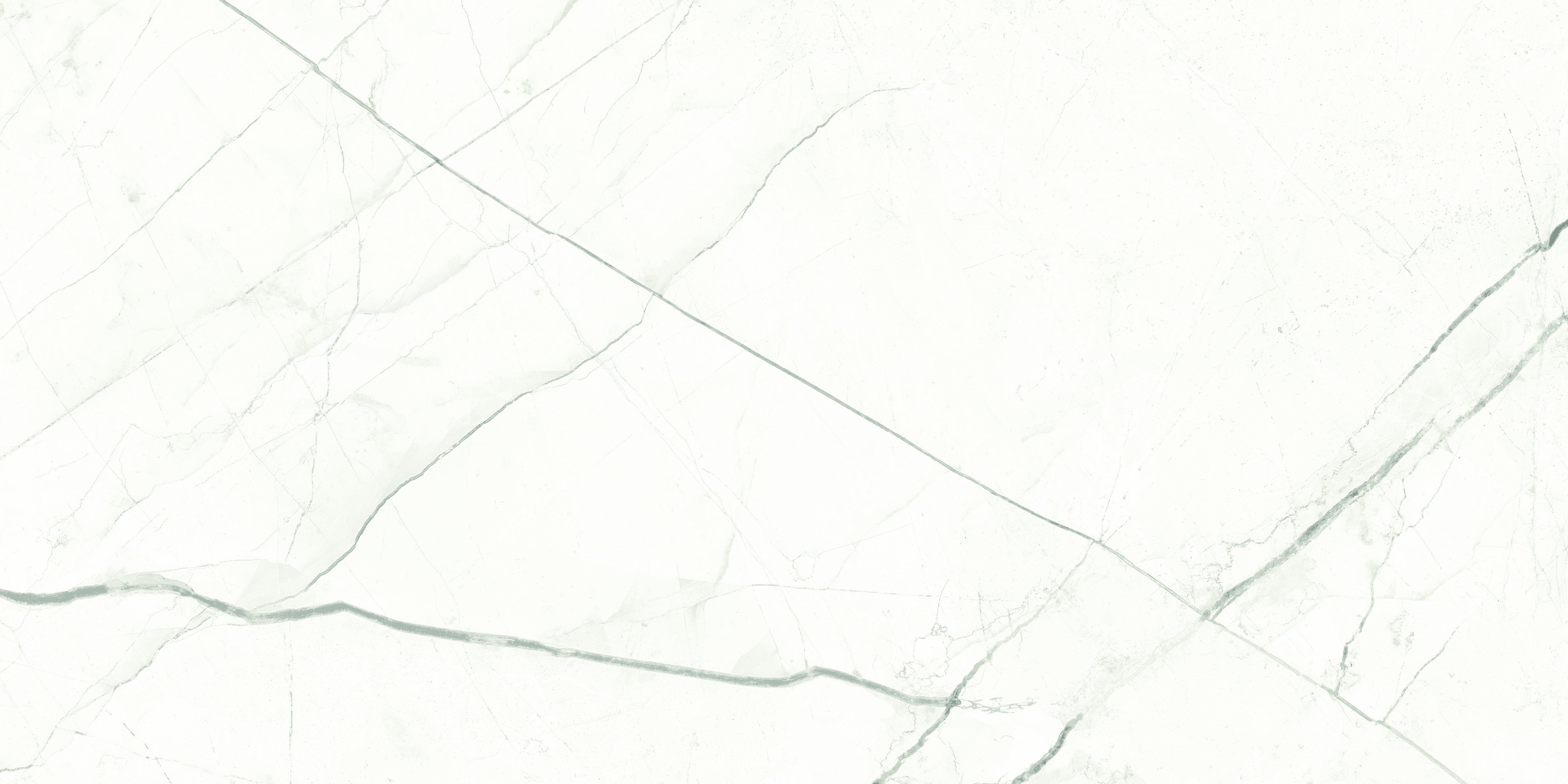 Luxurious matte porcelain tile with soft Calacatta marble veining, timeless white elegance for refined modern interiors.