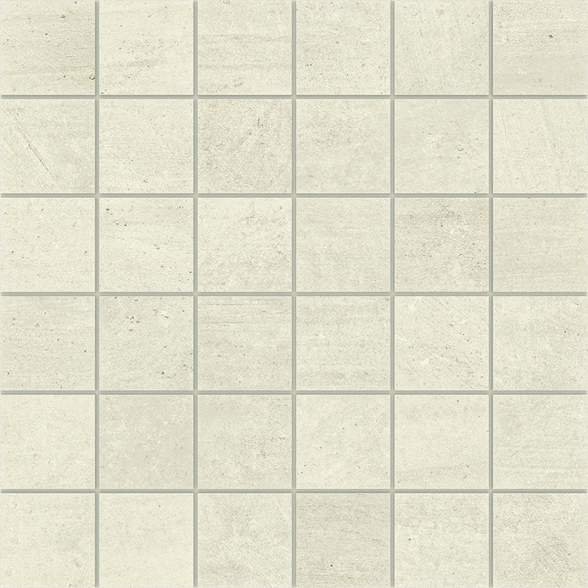 Handcrafted bone-toned porcelain mosaic with warm earthy texture and organic matte finish for a cozy bohemian aesthetic.