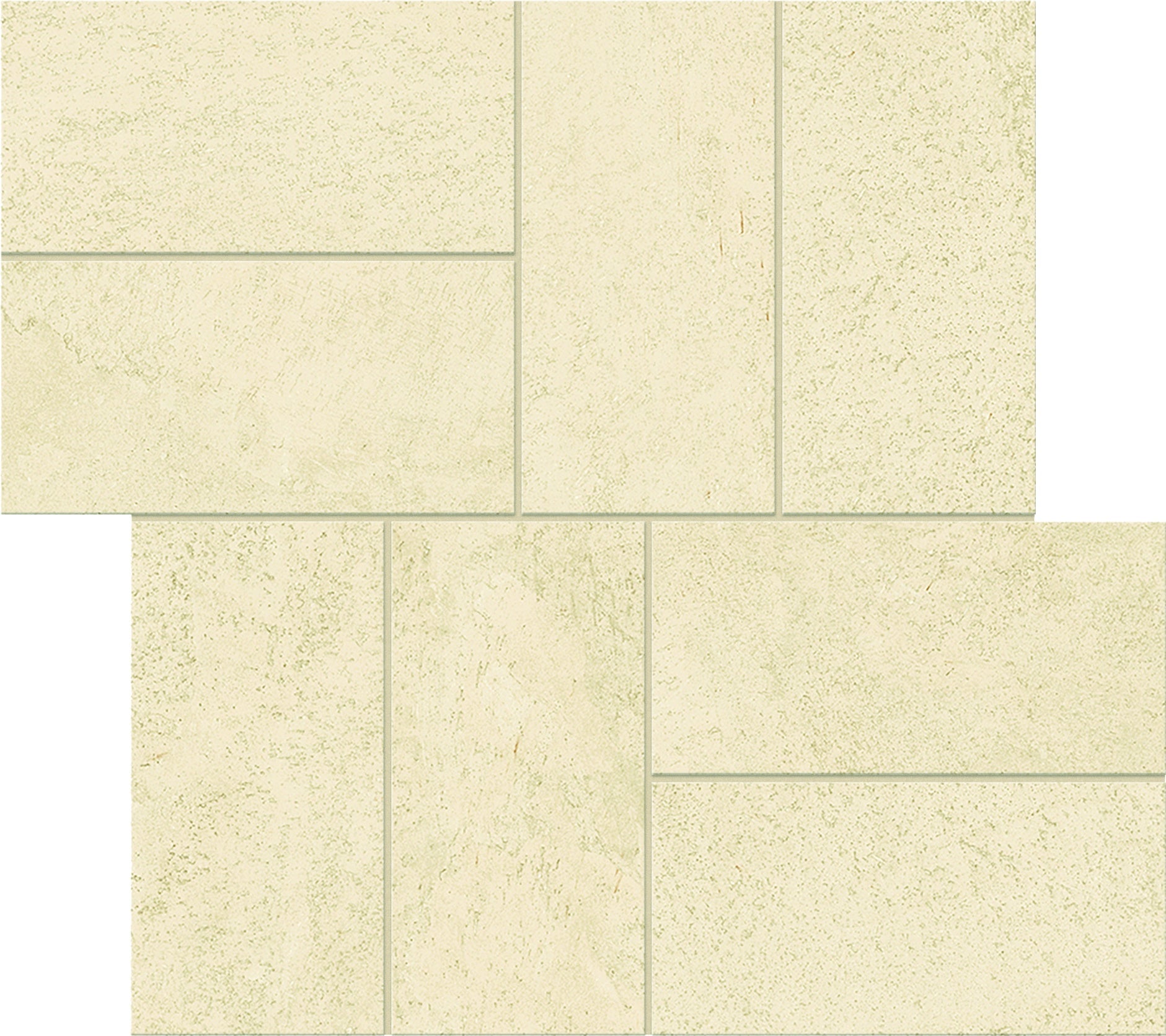 Matte porcelain mosaic in warm sand tones, interlocking windmill pattern, evoking raw earth harmony with smooth, pigment-rich texture.