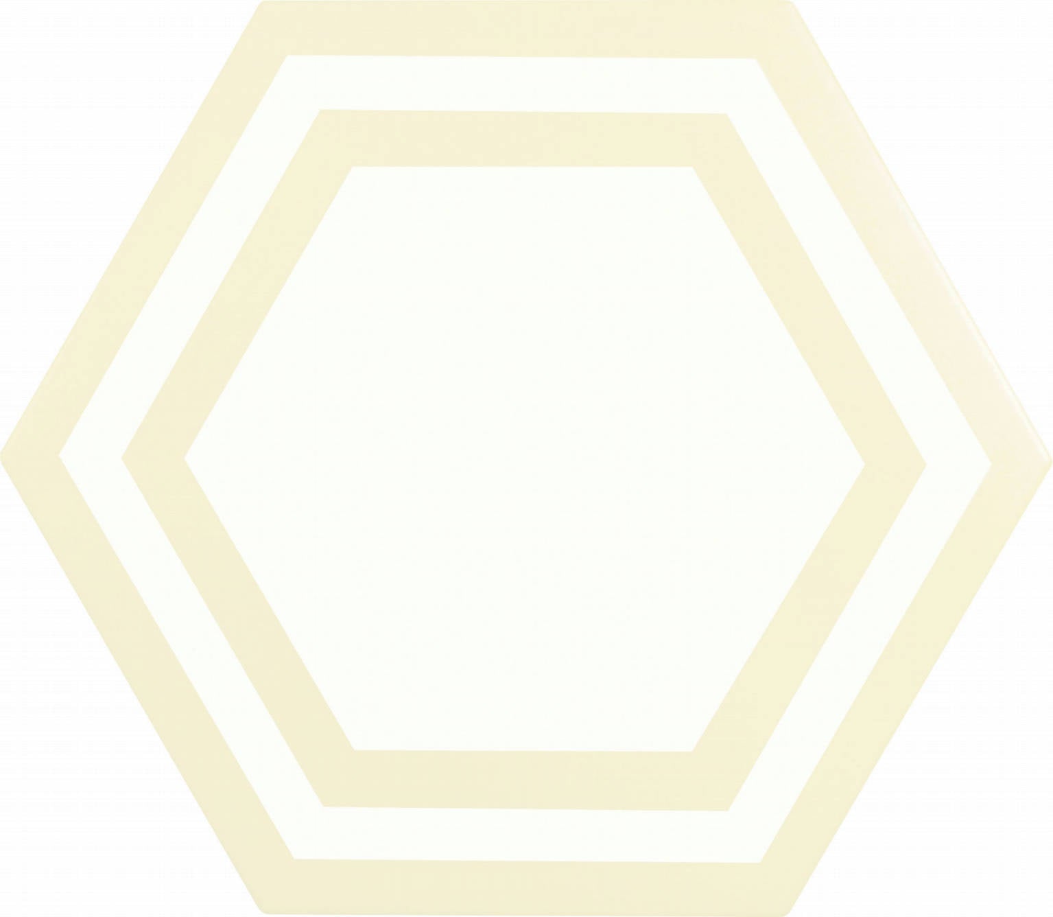 FLOOR: Bone Hexagon Framed Porcelain Field Deco Tile (8"x9" | semi-matte)