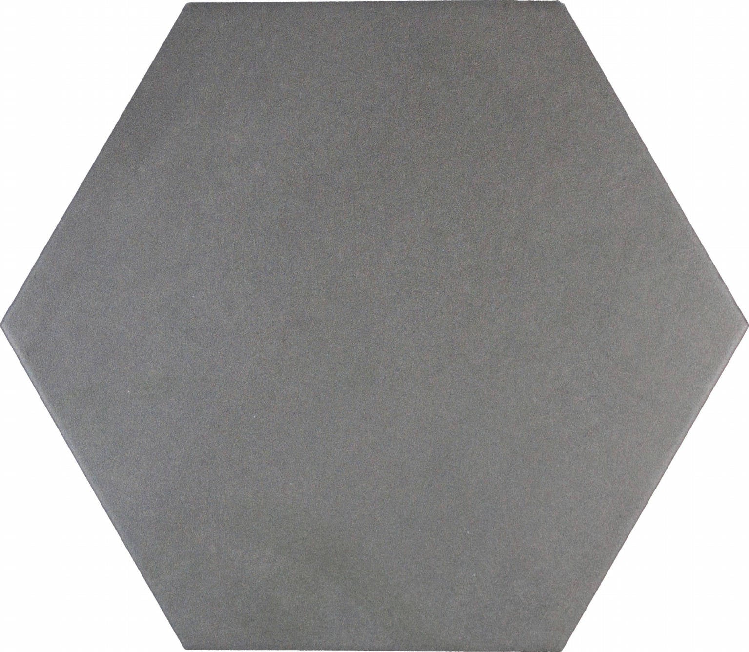 FLOOR: Dark Gray Hexagon Porcelain Field Tile (8"x9" | semi-matte)