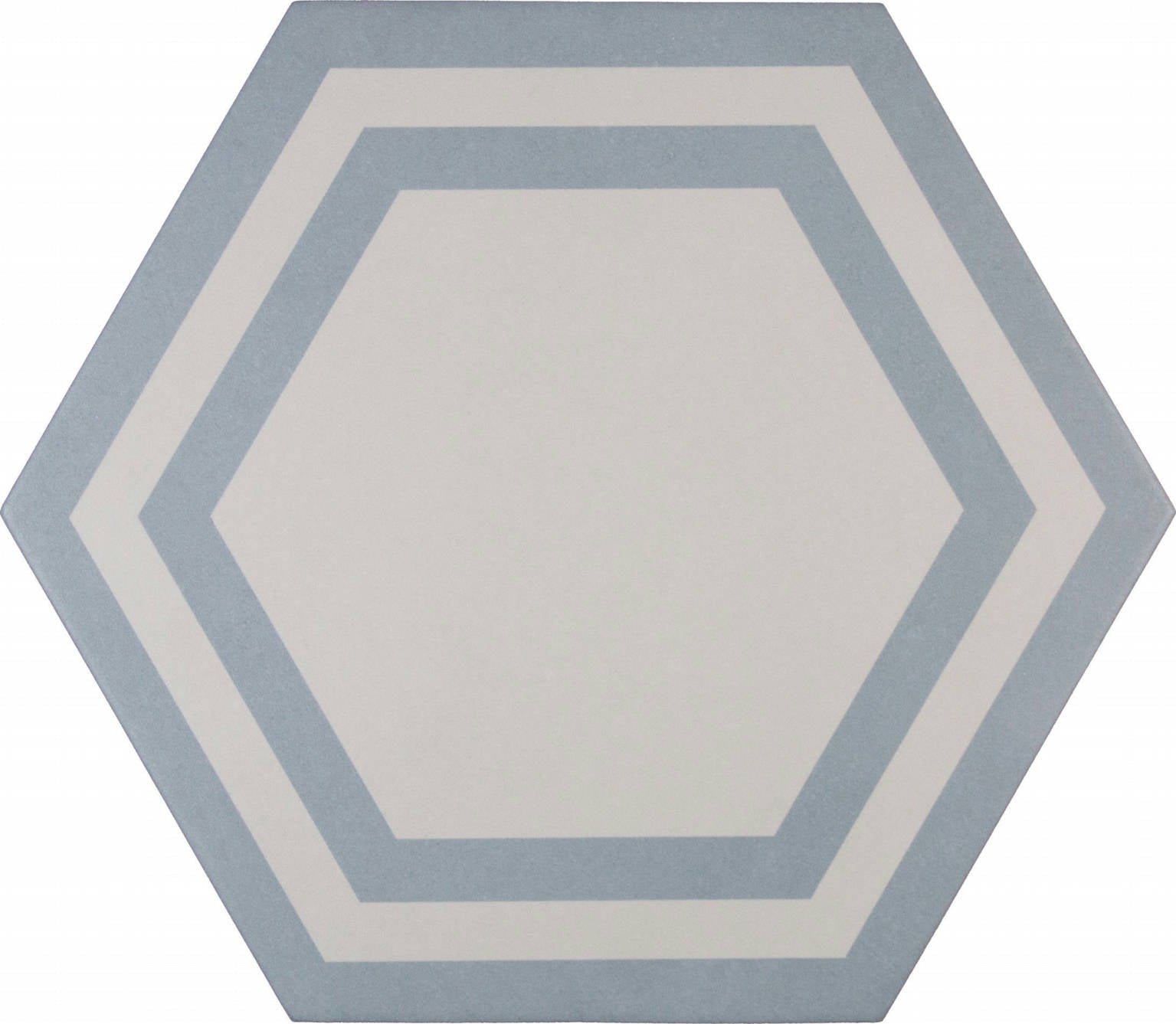FLOOR: Azure Hexagon Framed Porcelain Field Deco Tile (8"x9" | semi-matte)