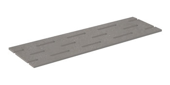 Sleek matte grey porcelain pool grille with polished edges, evoking sedimentary rock and urban minimalism for refined outdoor spaces.