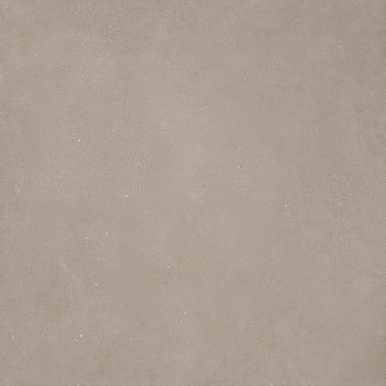 Matte beige porcelain tile with a textured concrete effect, evoking raw sedimentary rock for sleek, minimalist interiors.