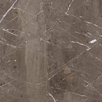 Matte taupe porcelain wall tile with refined marble texture, exuding earthy sophistication and industrial elegance in a large square format.