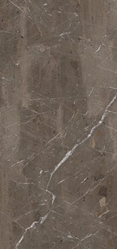 Luxurious taupe porcelain tile with a soft matte marble finish, evoking organic strength and minimalist elegance.
