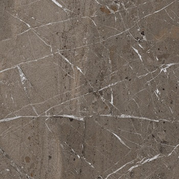Luxurious taupe porcelain tile with soft marble veining, matte finish, and refined rectified edges for seamless elegance.