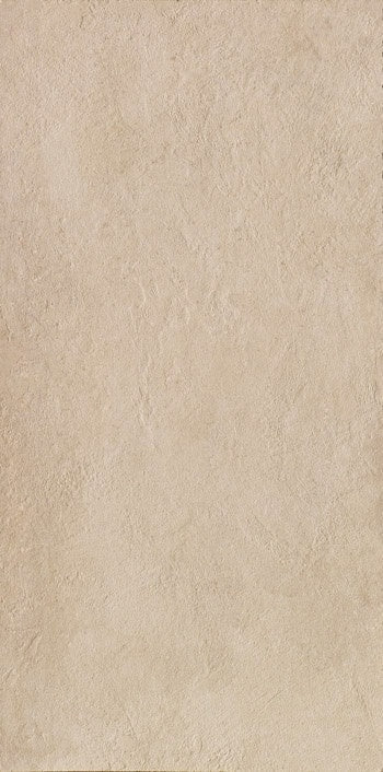 Rectified porcelain tile in warm beige with refined concrete texture and soft sheen for urban minimalist interiors.