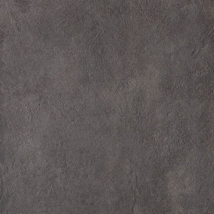 Dark gray full-body porcelain tile with a matte concrete finish, embodying urban minimalism and brutalist elegance in a refined square format.