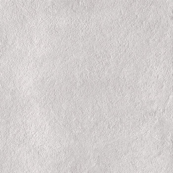 Matte white porcelain tile with a bush-hammered rustic texture, embodying brutalist elegance and urban sophistication in a minimalist square format.