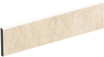Elegant matte-finish porcelain bullnose trim with refined concrete texture, blending minimalist charm and industrial sophistication.