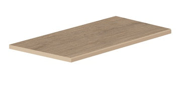 Dark beige porcelain wood-look plank with a warm, matte finish, evoking natural harmony for modern terraces and serene outdoor spaces.