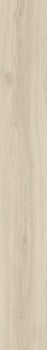 Rectified almond wood-look porcelain plank with warm, natural grain and matte finish for serene, modern interiors.