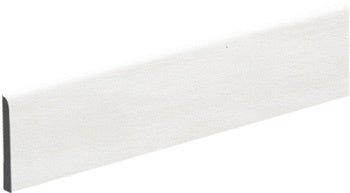 Sleek white porcelain bullnose trim with a refined matte finish, blending minimalist elegance with enduring practicality for modern interiors.