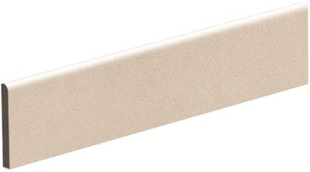 Glossy almond porcelain bullnose trim with sleek modern lines, full-body durability, and refined minimalist elegance for seamless transitions.