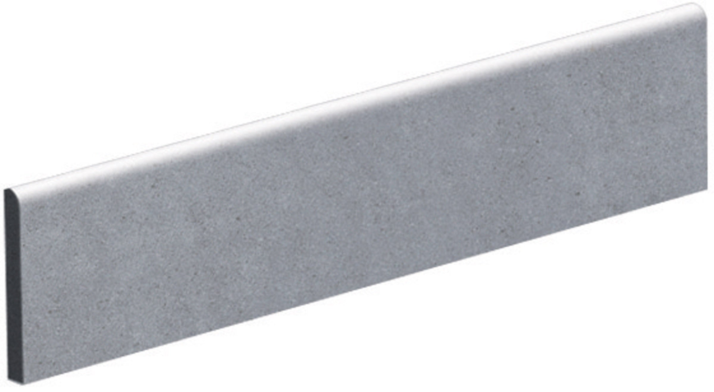 Glossy gray porcelain bullnose trim with sleek modern lines, full-body durability, and a refined minimalist edge for seamless transitions.
