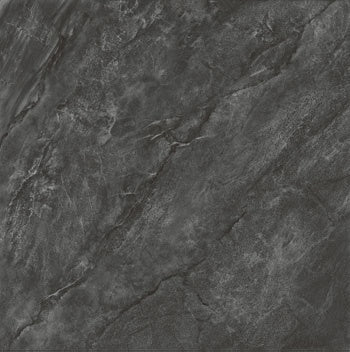 Luxurious dark gray marble-look porcelain tile with refined veining and a semi-glossy, well-worn patina for timeless elegance.