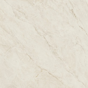 Luxurious full-body porcelain tile with ethereal marble veining, soft patina, and rectified edges for seamless elegance.