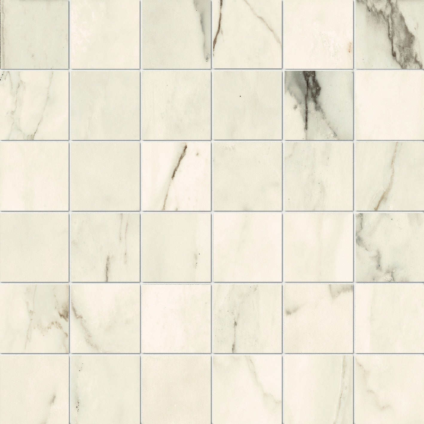 Elegant matte white marble mosaic with delicate veining, refined rectified edges, and timeless luxury for serene, high-fashion interiors.