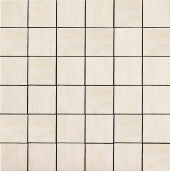 Matte almond porcelain mosaic tiles in a refined straight-stack pattern, offering minimalist elegance and timeless sophistication for modern interiors.