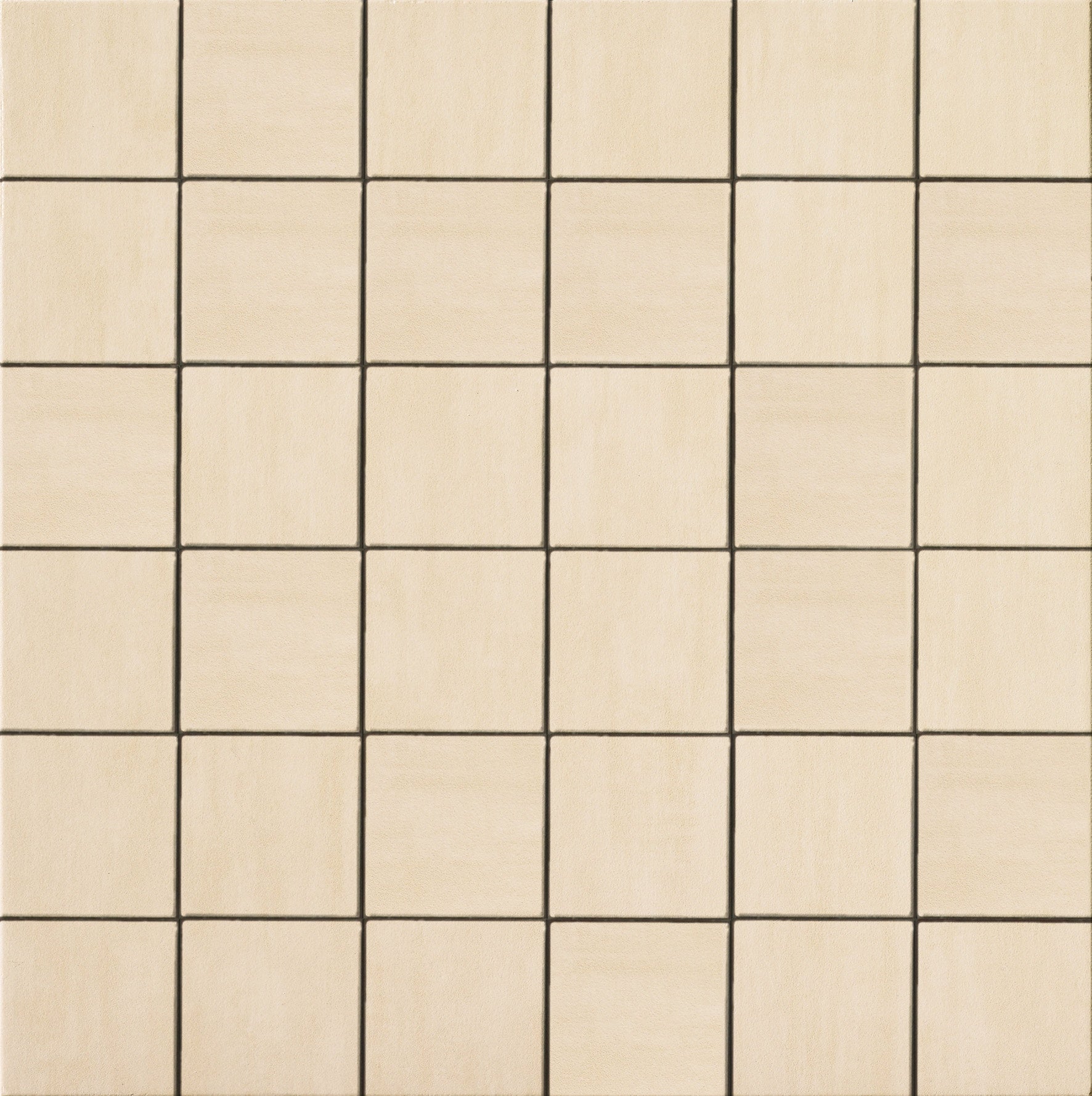 Matte beige interlocking porcelain mosaic tiles in a sleek straight-stack pattern, exuding minimalist elegance and timeless sophistication for refined interiors.
