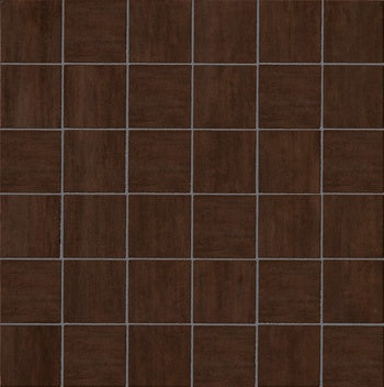 Matte brown porcelain mosaic tiles in a sleek straight-stack pattern, exuding minimalist elegance and timeless sophistication for refined interiors.
