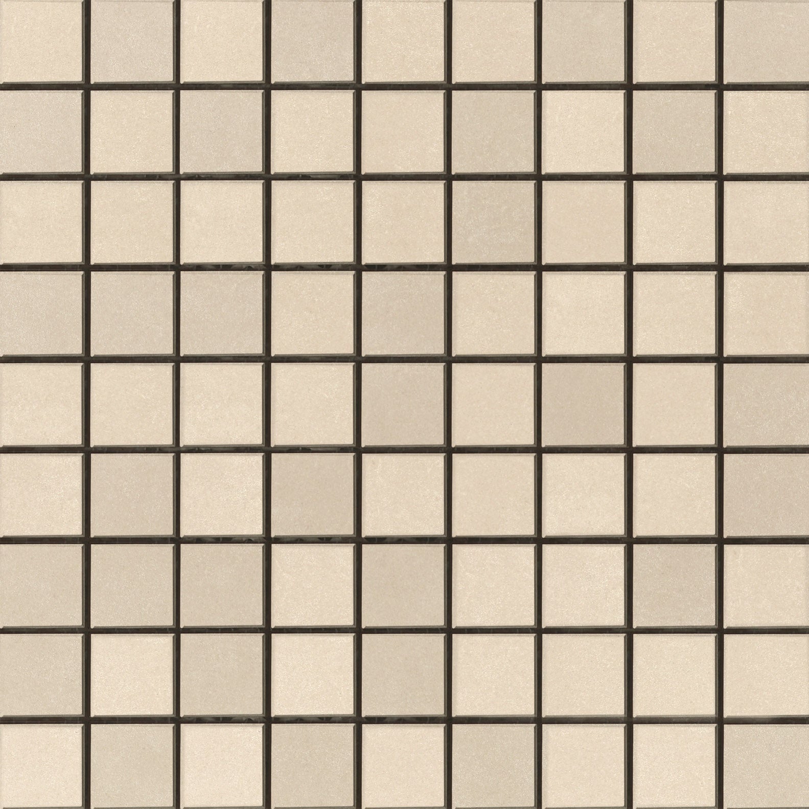 Glossy almond porcelain mosaic with sleek square tiles in a refined straight-stack pattern, exuding modern sophistication.