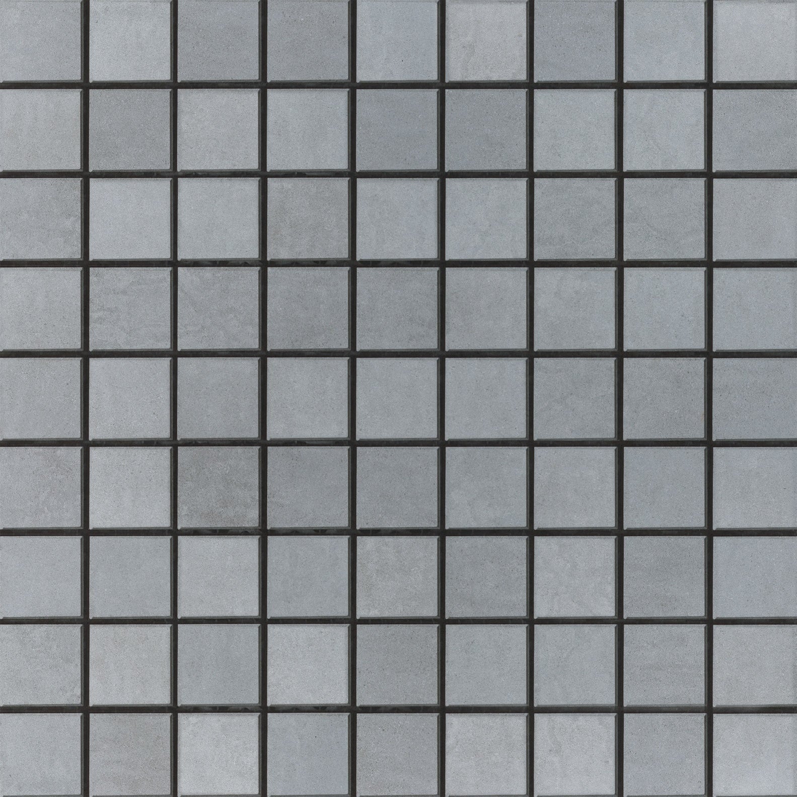 Sleek interlocking gray porcelain mosaic with a polished finish, exuding minimalist sophistication for modern spaces.