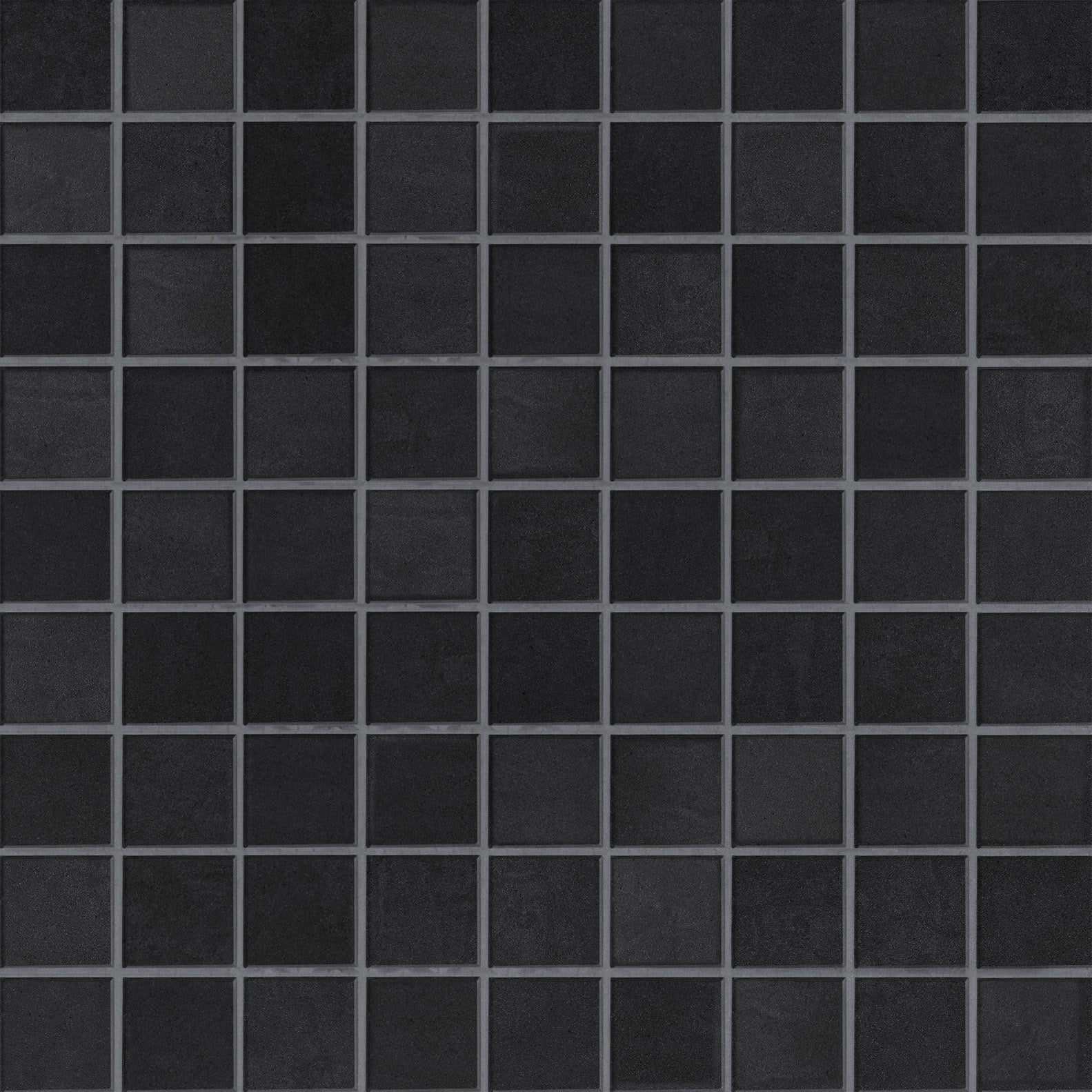Glossy black porcelain mosaic tiles in a sleek straight-stack pattern, exuding modern sophistication with minimalist precision.