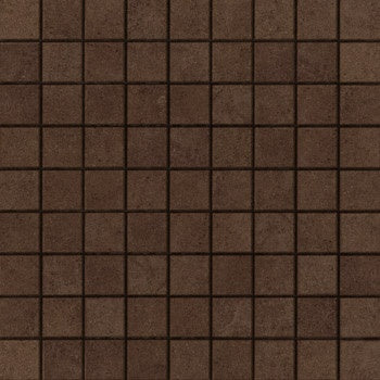 Matte brown porcelain mosaic tiles in a sleek straight-stack pattern, exuding minimalist sophistication and timeless modern elegance.