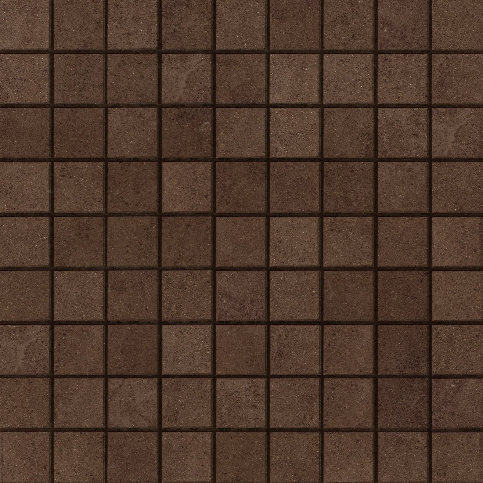 Glossy brown porcelain mosaic tiles in a sleek straight-stack pattern, exuding modern sophistication and minimalist luxury.