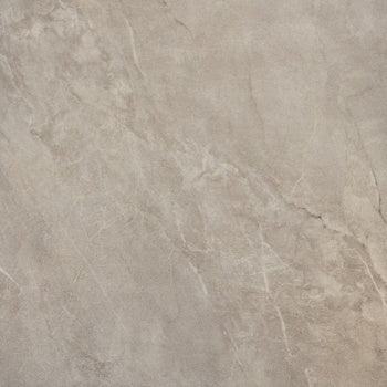 Luxurious full-body porcelain tile with a soft beige-grey marble effect, subtle open grain, and a refined matte finish.