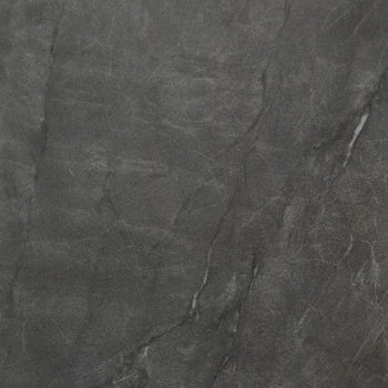 Luxurious dark grey marble-look porcelain tile with refined patina, open grain texture, and timeless geometric veining for elegant interiors.