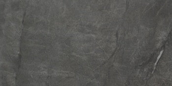 Luxurious dark gray porcelain tile with a semi-glossy marble effect, featuring natural veining and a refined, well-worn patina for timeless elegance.