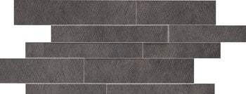 CONCRETE PROJECT: Dark Grey Concrete Random Strip Flat Wall Porcelain Field Mosaic (11 13/16"x23 5/8"x15mm | matte)