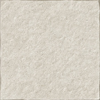 Elegant matte white porcelain paving tile with a textured stone-like surface, blending urban sophistication with natural warmth.