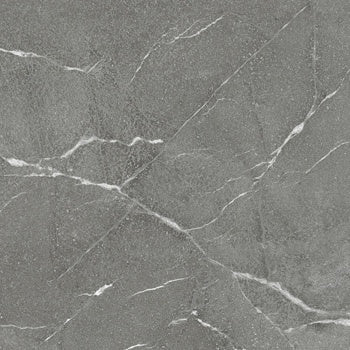 Matte dark grey porcelain tile with a refined marble look, exuding earthy sophistication and industrial elegance.