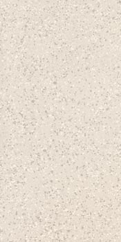 Matte white terrazzo-effect porcelain tile with medium-grain texture, exuding warm minimalist elegance and timeless sophistication.