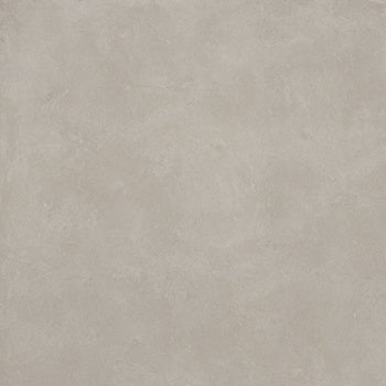Sleek matte gray porcelain tile with a smooth, semi-opaque surface and subtle texture, exuding minimalist warmth and modern elegance.