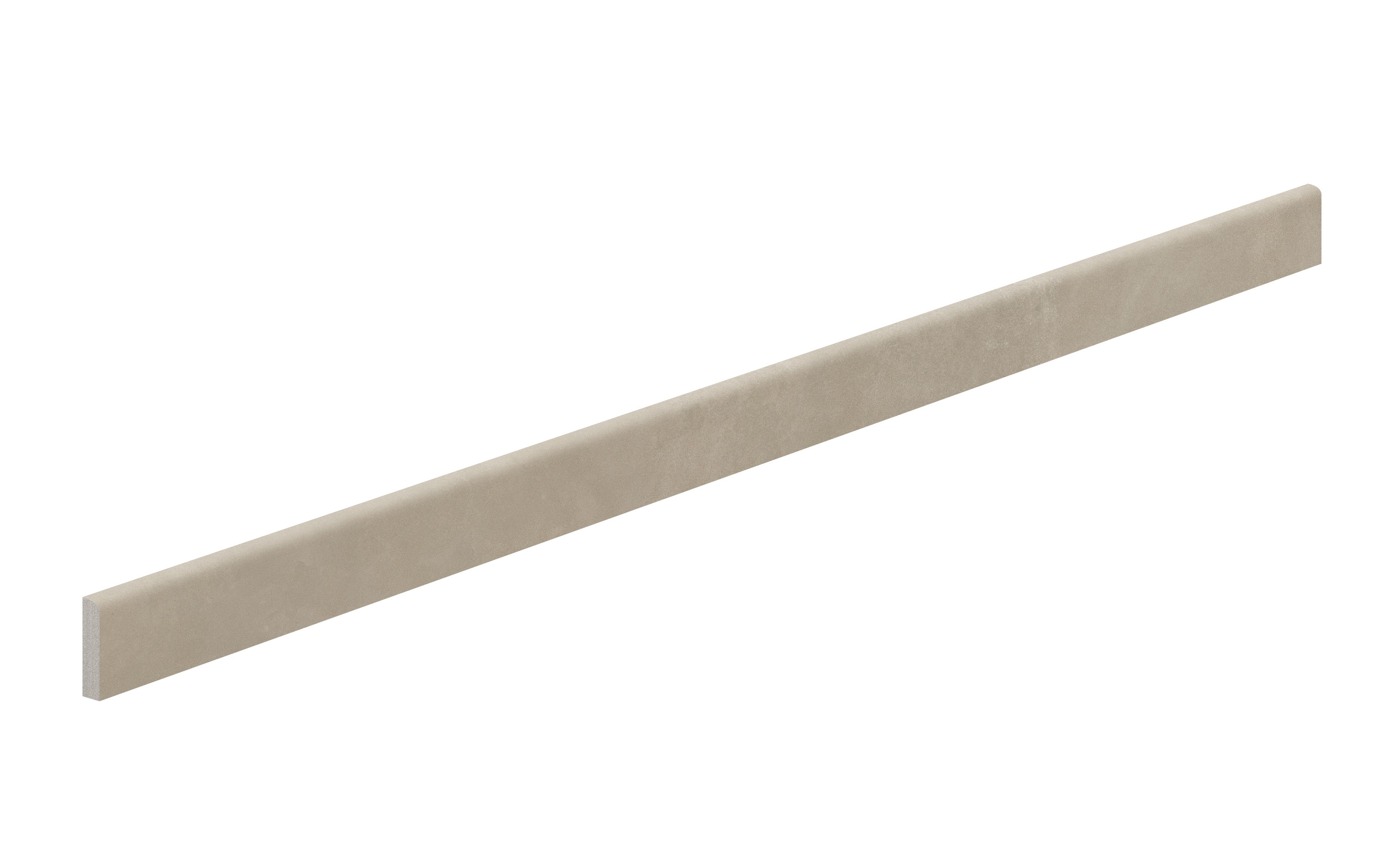 Sleek matte brown porcelain bullnose trim with a smooth, warm earth tone for minimalist luxury interiors.