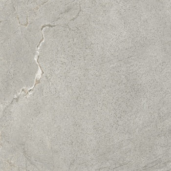 Luxurious matte porcelain tile with refined silver-gray marble veining, evoking natural stone elegance and contemporary sophistication.