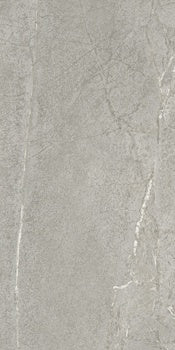 A sleek, matte porcelain tile with the organic elegance of natural marble in a refined silver-gray tone, rectified edges for seamless luxury.
