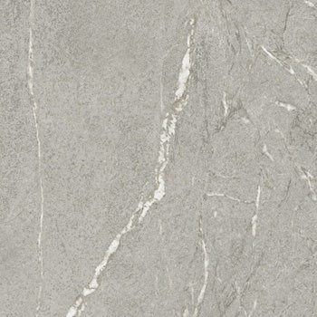Rectified matte porcelain tile in soft silver-gray, evoking the quiet strength of natural marble with a contemporary industrial edge.