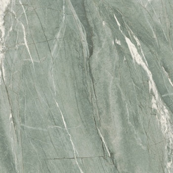 Luxurious Tiffany green marble-look porcelain tile with refined veining and a semi-matte finish, evoking timeless elegance and sensual depth.