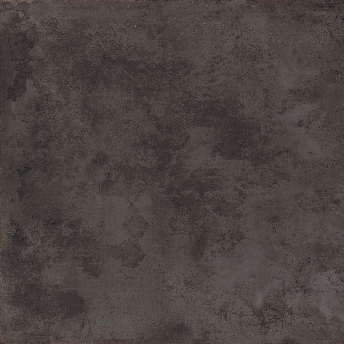 Black matte porcelain tile with a textured metallic finish, exuding urban sophistication and industrial elegance in a large square format.