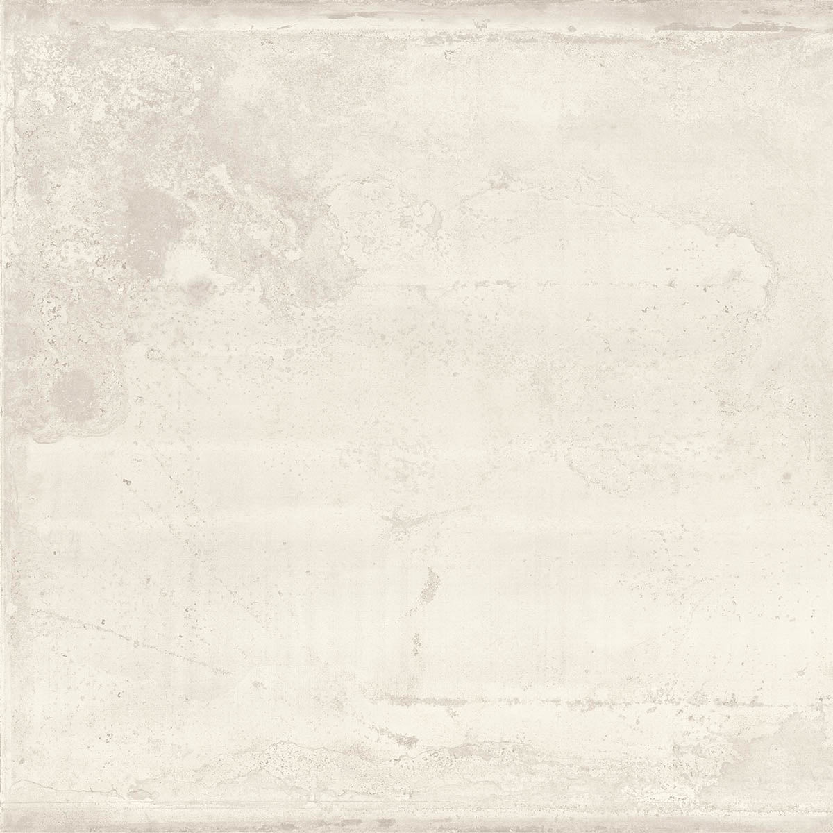 A large-format matte white porcelain tile with a subtle 3D texture and metallic undertones, exuding urban elegance and industrial sophistication.