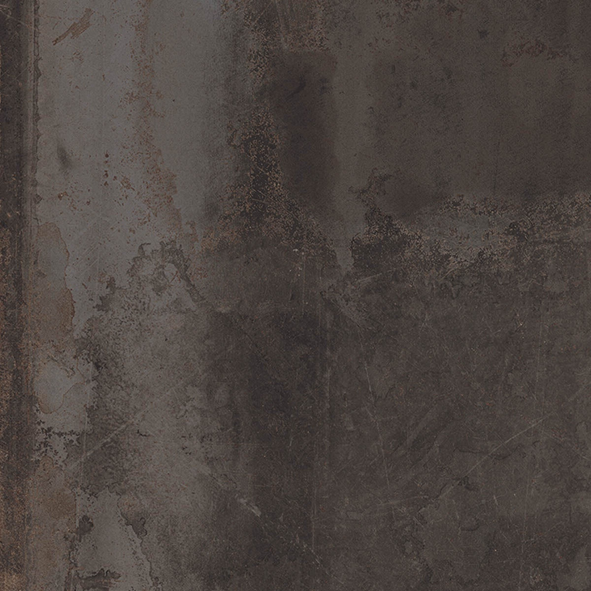 Black matte porcelain tile with a textured metallic finish, exuding urban sophistication and raw industrial elegance.